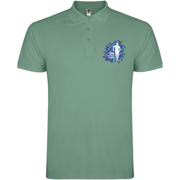 Star short sleeve men's polo - Roly Dark Mint