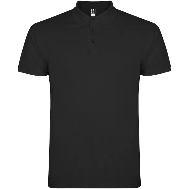 Star short sleeve men's polo - Roly Solid black