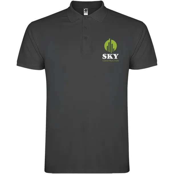 Star short sleeve men's polo - Roly Dark Lead