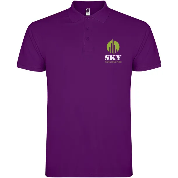 Star short sleeve men's polo - Roly Purple