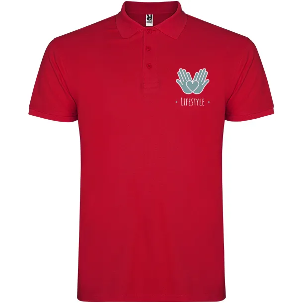 Star short sleeve men's polo - Roly Red