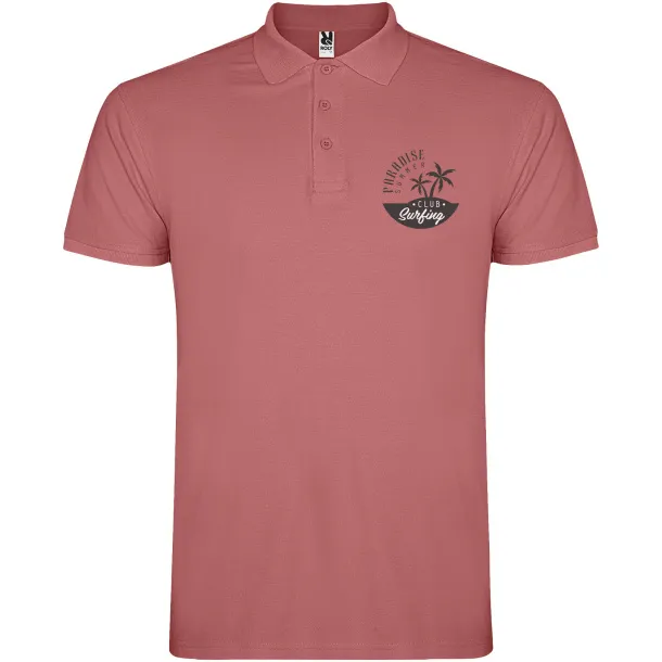 Star short sleeve men's polo - Roly Chrysanthemum Red