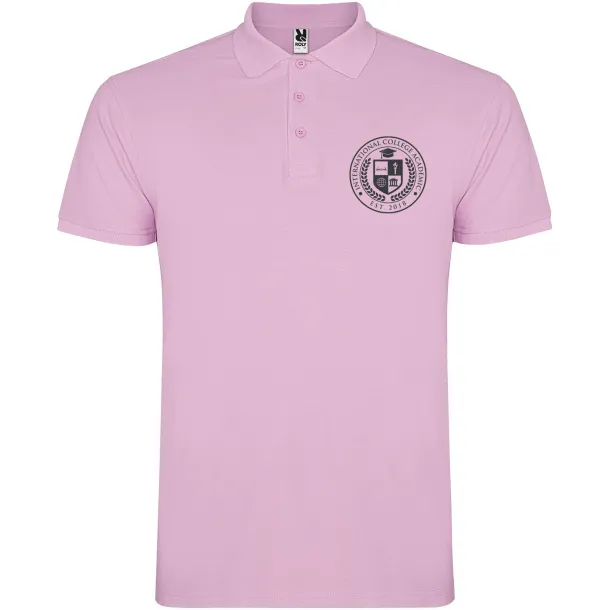 Star short sleeve men's polo - Roly Light pink