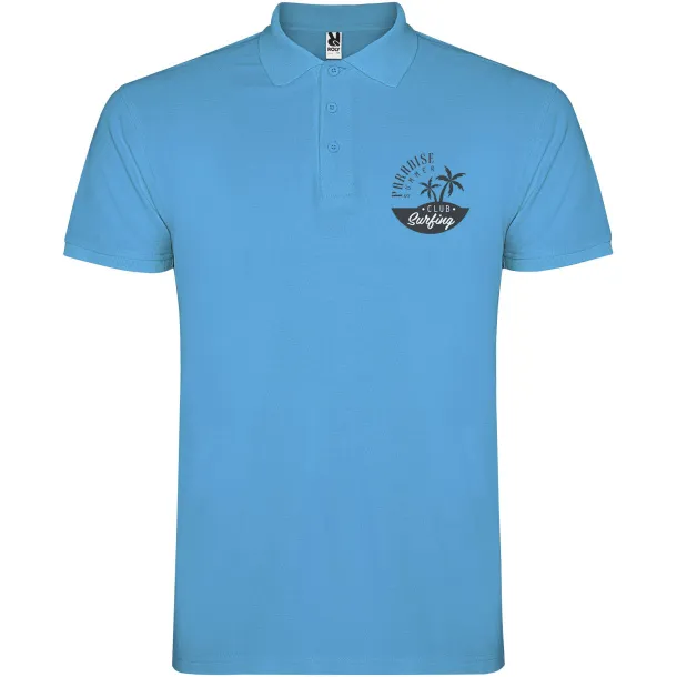 Star short sleeve men's polo - Roly Turquois