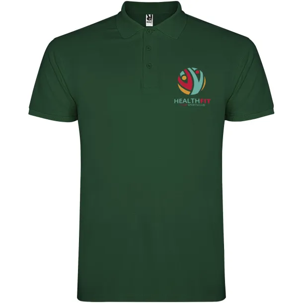 Star short sleeve men's polo - Roly Bottle green