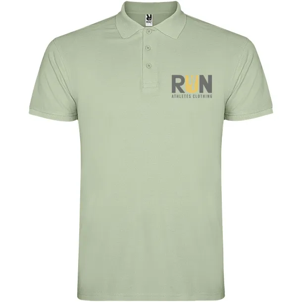 Star short sleeve men's polo - Roly Mist Green