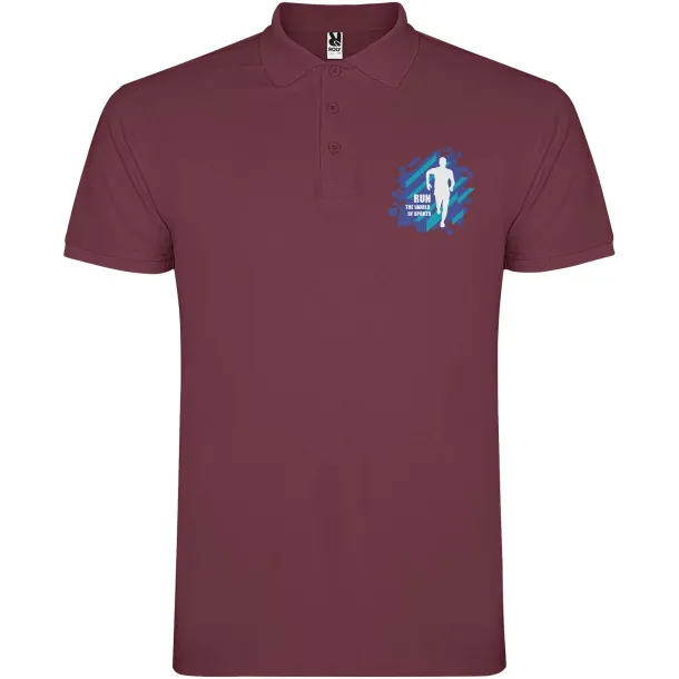 Star muška kratka polo majica, 200 g/m² - Roly Berry Red