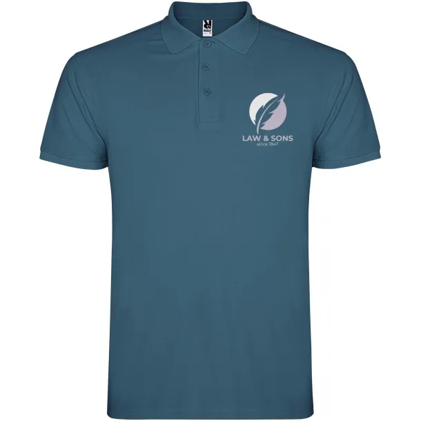 Star short sleeve men's polo - Roly Storm blue