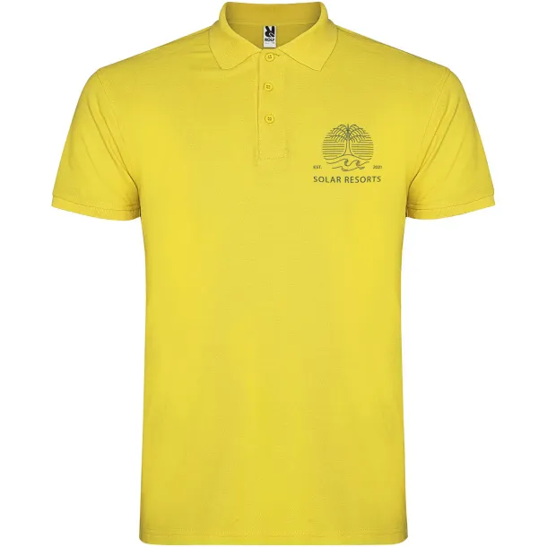 Star short sleeve men's polo - Roly Yellow