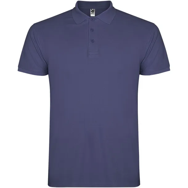 Star short sleeve men's polo - Roly Blue Denim