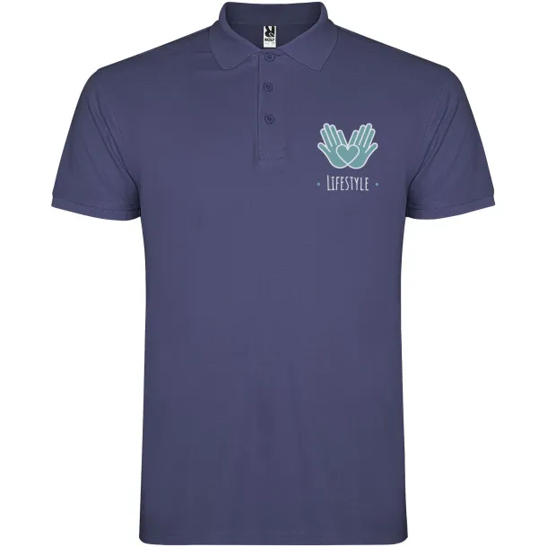 Star muška kratka polo majica, 200 g/m² - Roly Blue Denim
