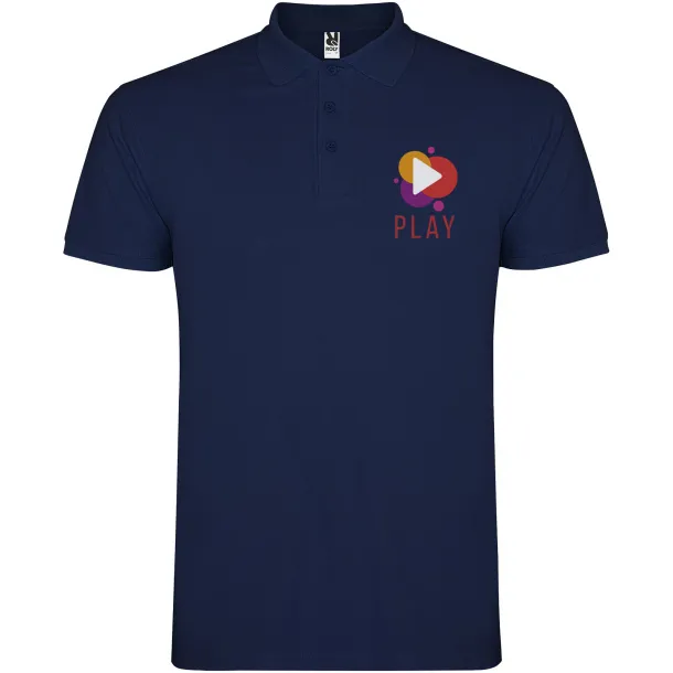 Star short sleeve men's polo - Roly Navy Blue