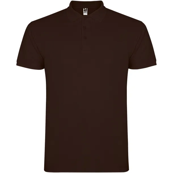 Star short sleeve men's polo - Roly Chocolat