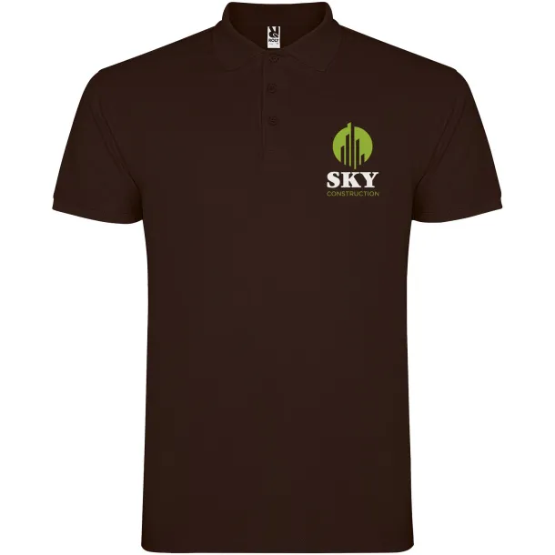 Star short sleeve men's polo - Roly Chocolat