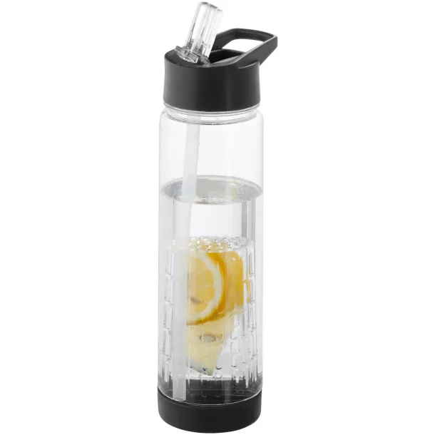 Tutti-frutti 740 ml Tritan™ infuser sport bottle - Unbranded White Solid black