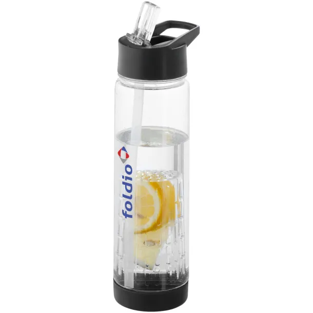 Tutti-frutti 740 ml Tritan™ infuser sport bottle - Unbranded White Solid black