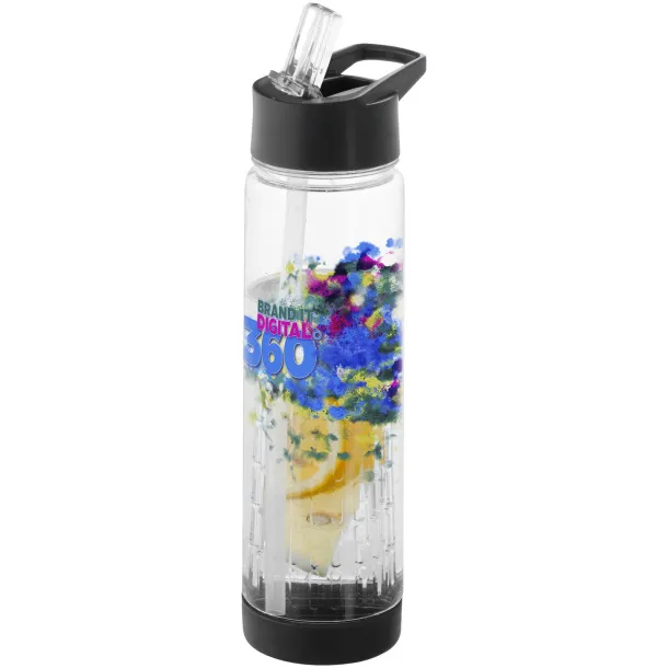 Tutti-frutti 740 ml Tritan™ infuser sport bottle - Unbranded White Solid black