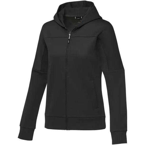 Nubia women's performance full zip knit jacket - Elevate Life Solid black