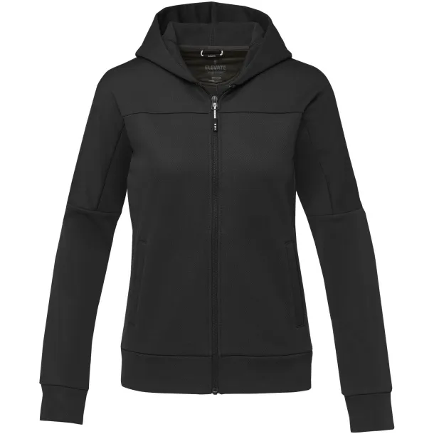 Nubia women's performance full zip knit jacket - Elevate Life Solid black