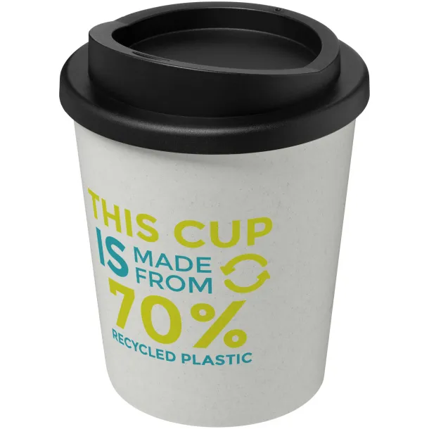 Americano® Espresso Eco 250 ml recycled tumbler - Unbranded White Solid black