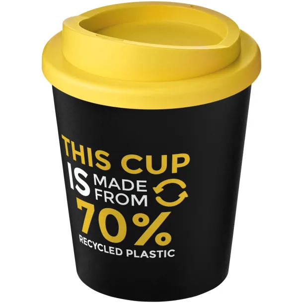 Americano® Espresso Eco 250 ml recycled tumbler Solid black Yellow