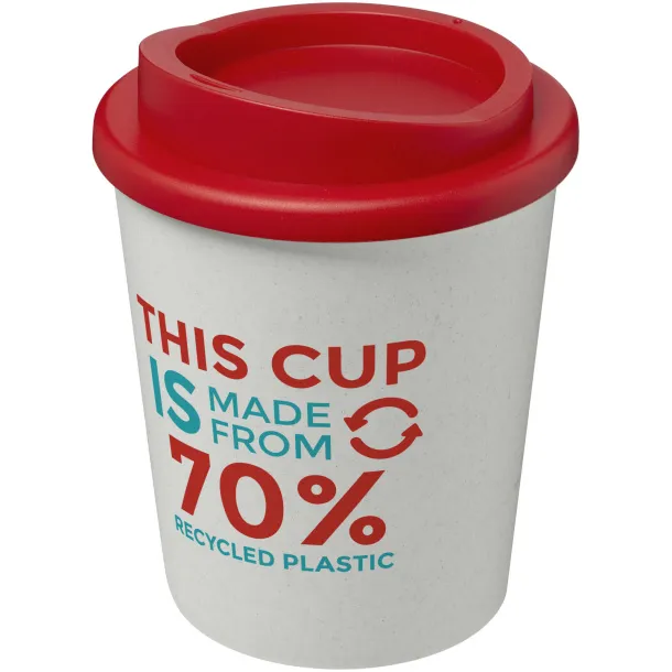 Americano® Espresso Eco 250 ml recycled tumbler - Unbranded White Red