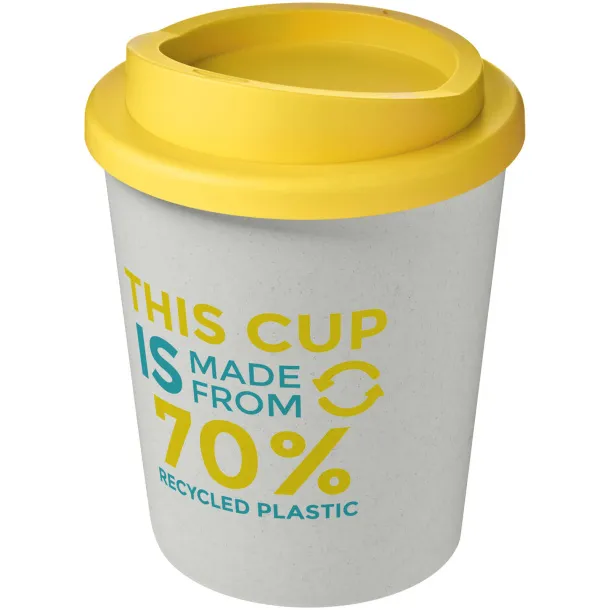 Americano® Espresso Eco 250 ml recycled tumbler - Unbranded White Yellow