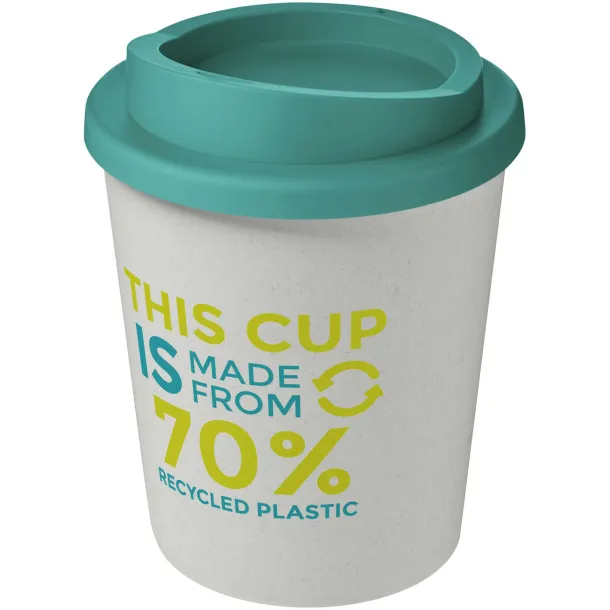 Americano® Espresso Eco 250 ml recycled tumbler - Unbranded White Aqua blue