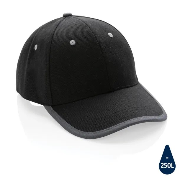  Impact AWARE™ Brushed rcotton 6 panel contrast cap 280gr - XD Collection Black 