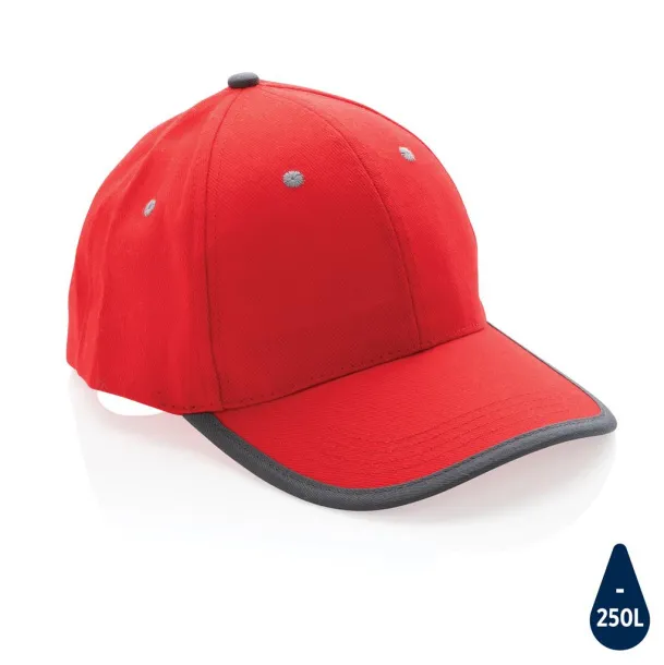  Impact AWARE™ Brushed rcotton 6 panel contrast cap 280gr - XD Collection Crvena 