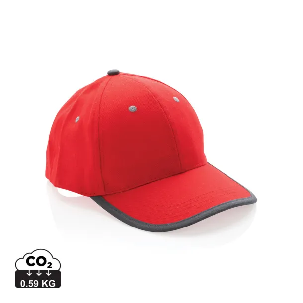  Impact AWARE™ Brushed rcotton 6 panel contrast cap 280gr - XD Collection Crvena 