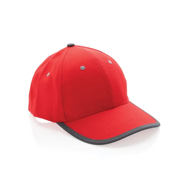  Impact AWARE™ Brushed rcotton 6 panel contrast cap 280gr - XD Collection Crvena 