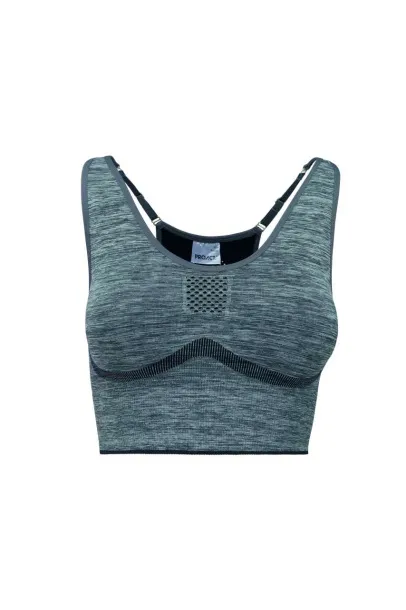  LADIES' SEAMLESS ADJUSTABLE SPORTS BRA - Proact Storm Grey