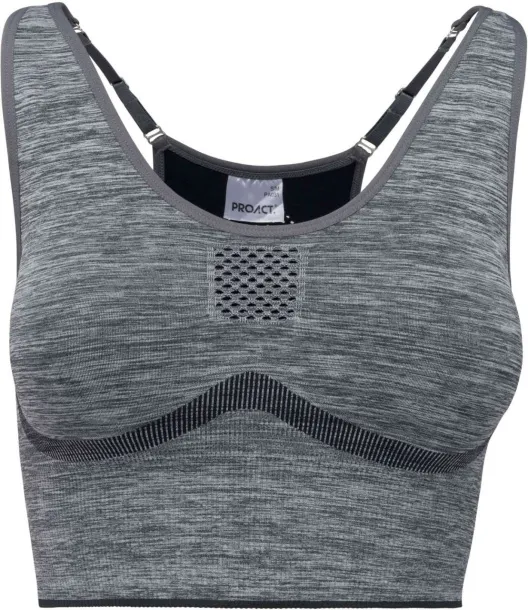  LADIES' SEAMLESS ADJUSTABLE SPORTS BRA - Proact Storm Grey