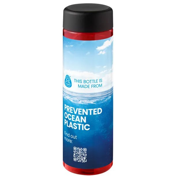 H2O Active® Eco Vibe Boca za vodu s poklopcem na navoj, 850 ml Crvena Solid black