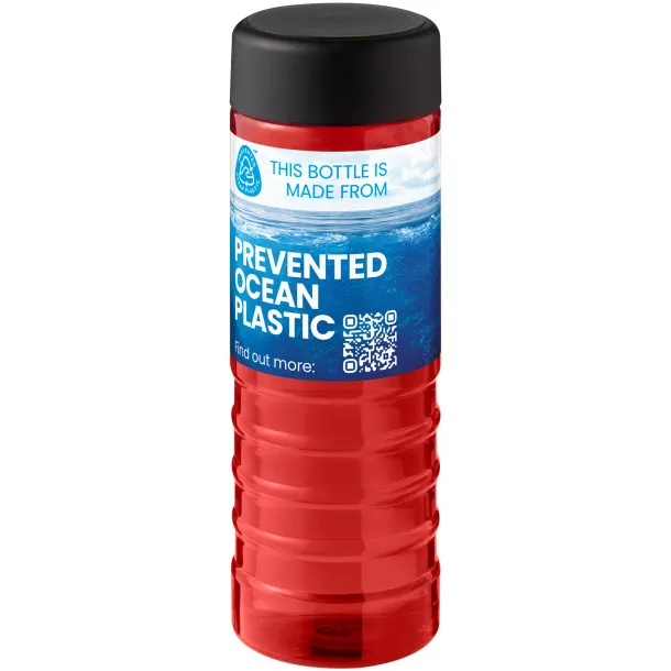 H2O Active® Eco Treble 750 ml screw cap water bottle - Unbranded Red Solid black