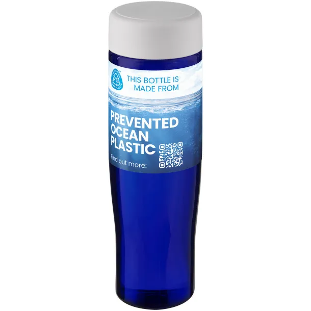 H2O Active® Eco Tempo 700 ml screw cap water bottle - Unbranded White Blue