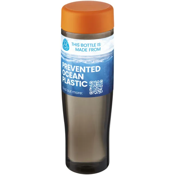 H2O Active® Eco Tempo 700 ml screw cap water bottle - Unbranded Orange Charcoal