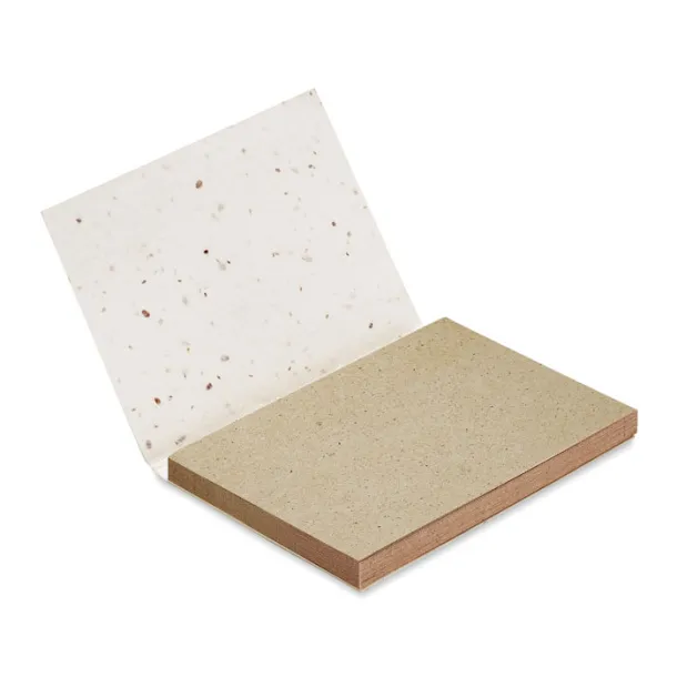 GROW ME Grass seed paper memo block White