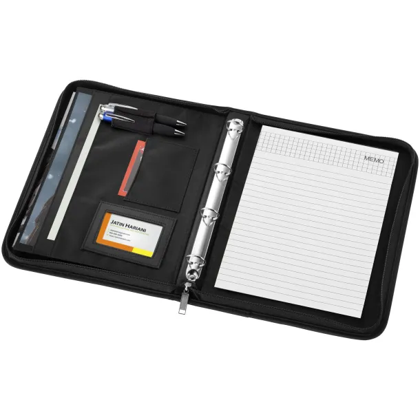 Stanford deluxe A4 zippered portfolio - Bullet Crna