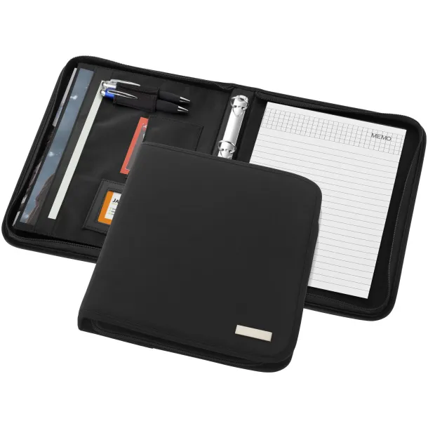 Stanford deluxe A4 zippered portfolio - Bullet Solid black