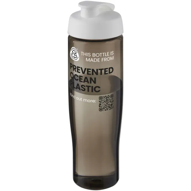 H2O Active® Eco Tempo 700 ml flip lid sport bottle - Unbranded White Charcoal