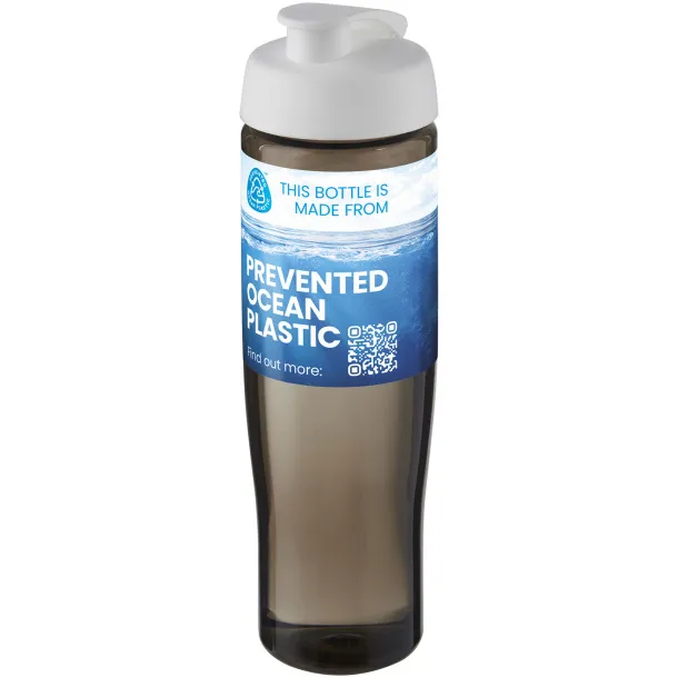 H2O Active® Eco Tempo 700 ml flip lid sport bottle - Unbranded White Charcoal