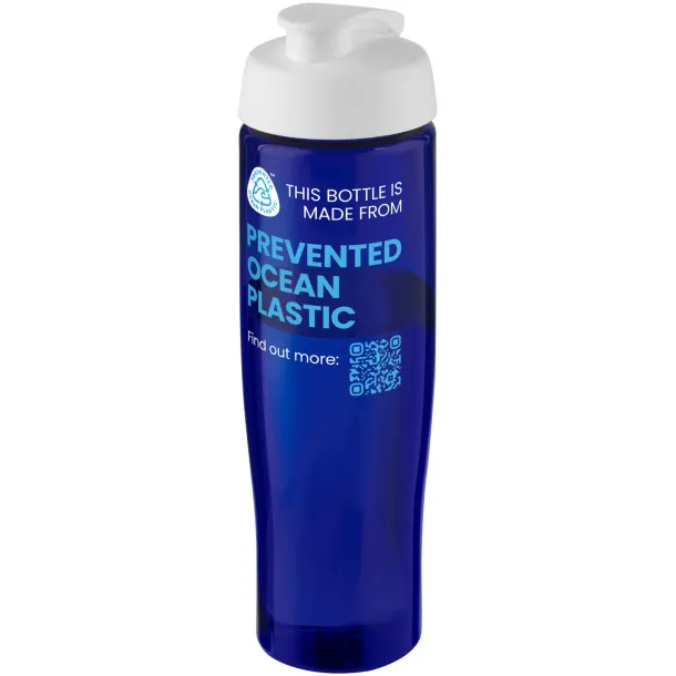 H2O Active® Eco Tempo 700 ml flip lid sport bottle - Unbranded White Blue