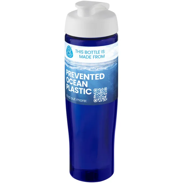 H2O Active® Eco Tempo 700 ml flip lid sport bottle - Unbranded White Blue