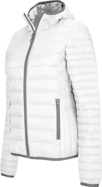  LADIES' LIGHTWEIGHT HOODED PADDED JACKET - Kariban White