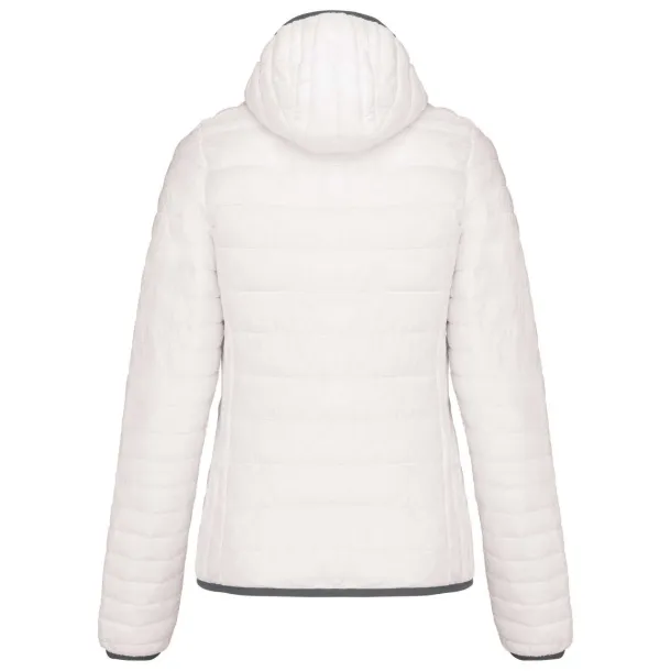  LADIES' LIGHTWEIGHT HOODED PADDED JACKET - Kariban White