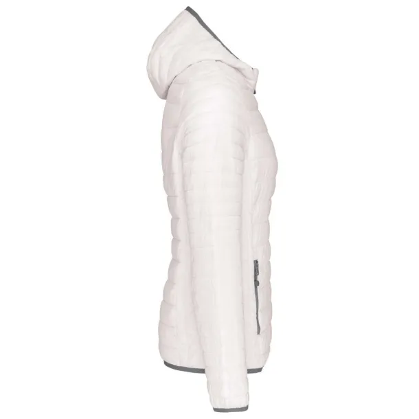  LADIES' LIGHTWEIGHT HOODED PADDED JACKET - Kariban White