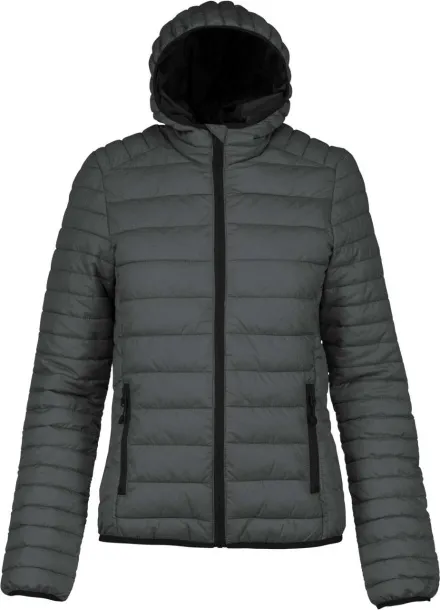  LADIES' LIGHTWEIGHT HOODED PADDED JACKET - Kariban Marl Dark Grey