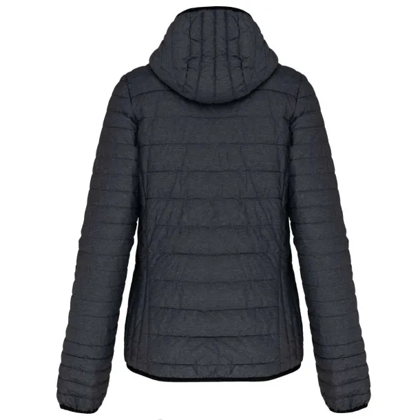  LADIES' LIGHTWEIGHT HOODED PADDED JACKET - Kariban Marl Dark Grey